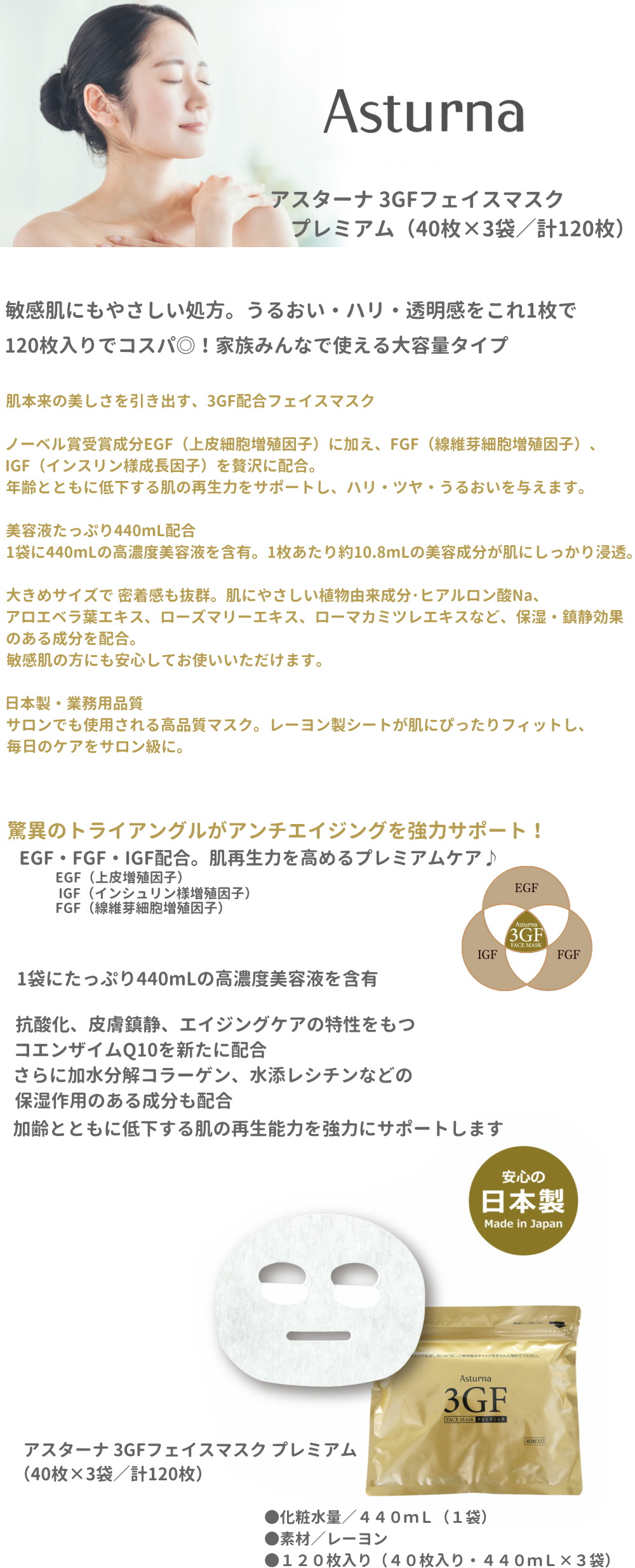 アスターナ　３ＧＦ　フェイスマスクプレミアム